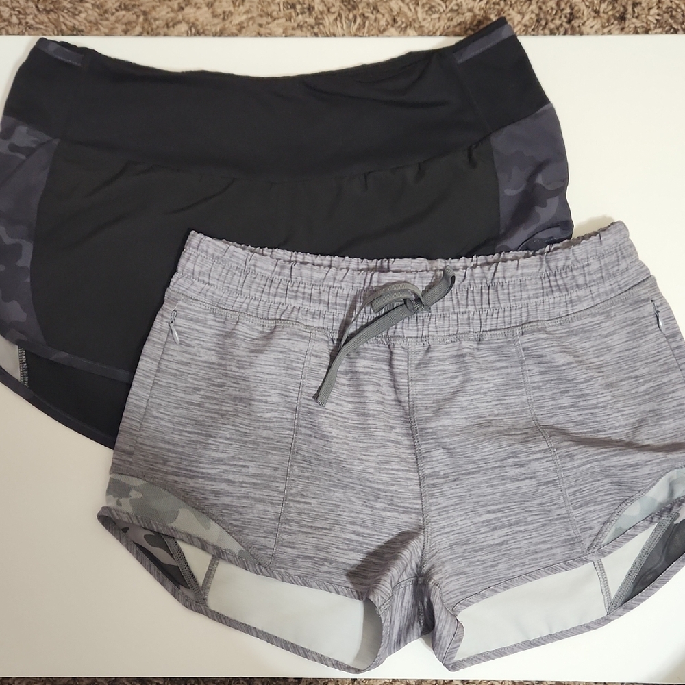 ZYIA Black and Gray Athletic Shorts Duo